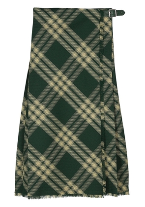 Burberry pleat-detail wool skirt - Green