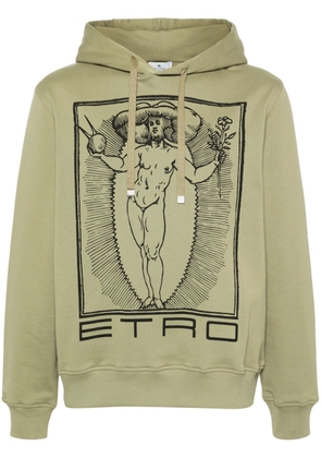 ETRO logo-print cotton hoodie - Green