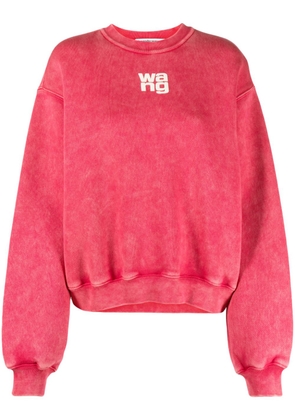 Alexander Wang logo flocked faded sweatshirt - Pink