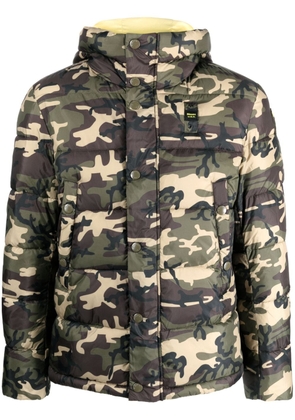 Blauer camouflage-print puffer jacket - Green