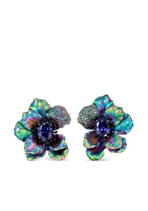Anabela Chan 18kt yellow gold vermeil Bloom Poppy multi-stone earrings - Blue
