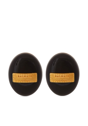 Balmain Signature Grid earrings - Black