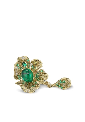 Anabela Chan 18kt yellow gold vermeil Emerald Peony emerald and diamond ring - Green