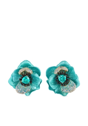 Anabela Chan 18kt yellow gold vermeil Bloom multi-stone earrings - Blue