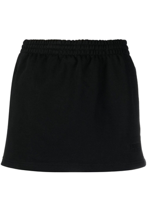 VETEMENTS logo-embroidered cotton-blend skirt - Black