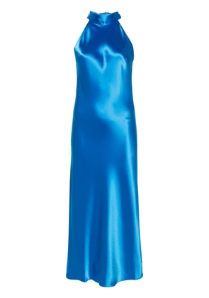 Galvan London Cropped Sienna satin-weave dress - Blue