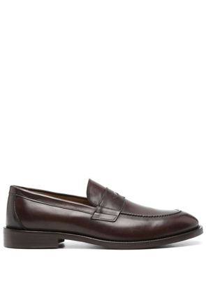 Boggi Milano penny-slot leather loafers - Brown