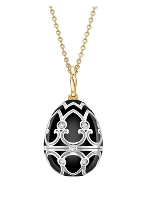 Fabergé 18kt gold Heritage Penguin Surprise diamond locket necklace - Black
