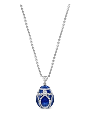 Fabergé 18kt white gold Heritage Palais Petite Egg diamonds pendant necklace - Blue