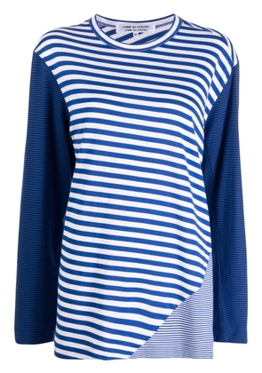 Comme Des Garçons Comme Des Garçons striped patchwork cotton sweatshirt - Blue
