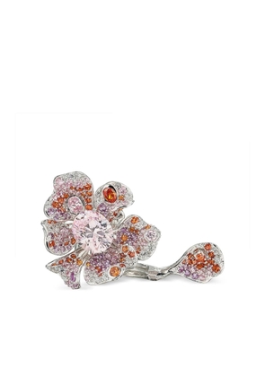 Anabela Chan 18kt white gold Pale Rose Peony sapphire and diamond ring - Pink