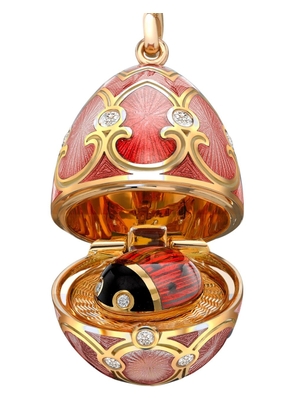 Fabergé 18kt yellow gold Heritage Ladybird Surprise diamonds locket necklace - Red