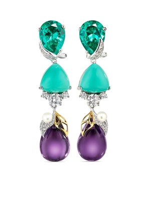 Anabela Chan 18kt white gold vermeil Berry multi-stone earrings - Blue