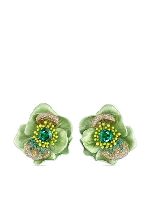 Anabela Chan 18kt yellow gold Citrus Bloom multi-stone earrings - Green