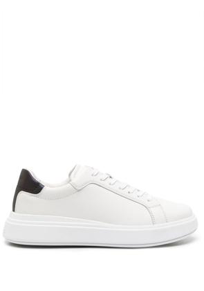 Calvin Klein iridescent-panel leather sneakers - White