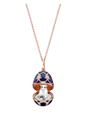 Fabergé 18kt gold Heritage Polar Bear Surprise Locket multi-stone pendant - Blue
