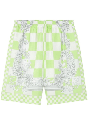 Versace Barocco-print silk shorts - Green