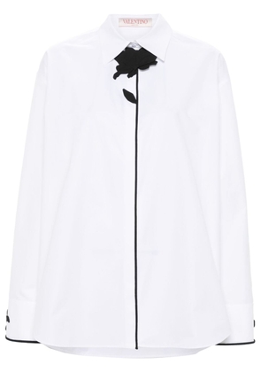 Valentino Garavani floral-appliqué cotton shirt - White