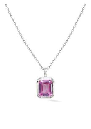 Lark & Berry 14kt white gold Blossom sapphire and diamond pendant necklace - Silver