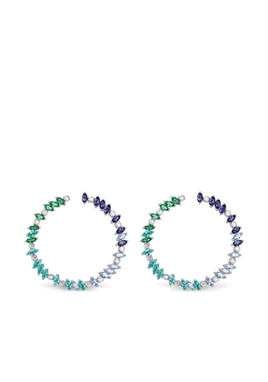 Lark & Berry sterling silver Rainbow Veto Aqua multi-stone hoop earrings