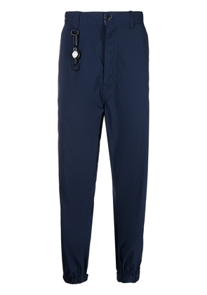 izzue logo-patch straight-leg trousers - Blue