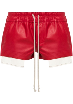 Rick Owens Fog Boxers leather shorts - Red