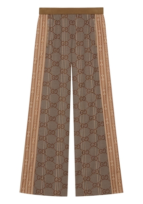 Gucci GG jacquard wide-leg trousers - Brown