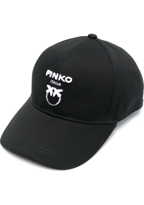 PINKO logo-embroidery cotton cap - Black