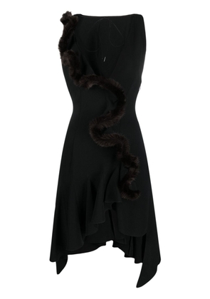 Coperni asymmetric hooded minidress - Black