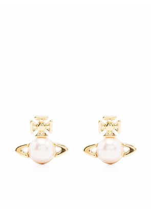 Vivienne Westwood logo faux-pearl earrings - Gold