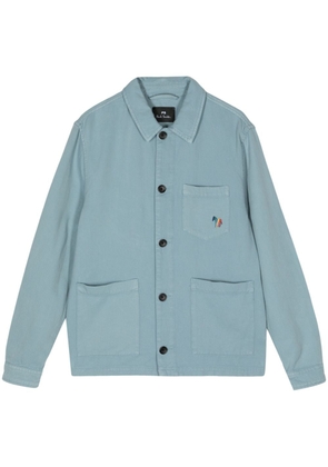 PS Paul Smith logo-embroidered cotton-linen shirt - Blue