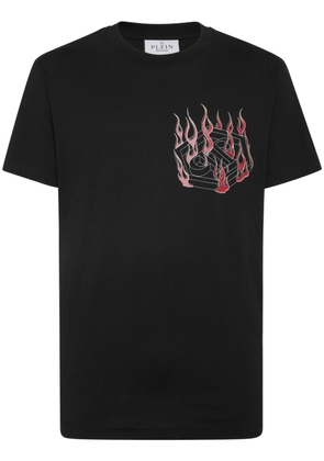 Philipp Plein flame-print cotton T-shirt - Black