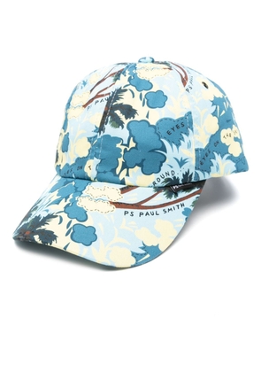 PS Paul Smith Eyes On The Skies cotton cap - Blue