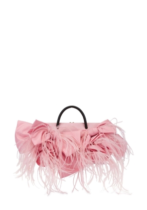 Moschino feather-embellished tote bag - Pink
