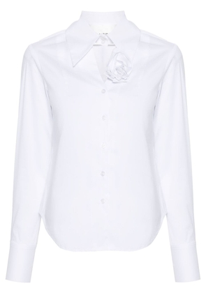 Blugirl floral-brooch poplin shirt - White