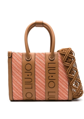LIU JO embroidered-logo tote bag - Brown