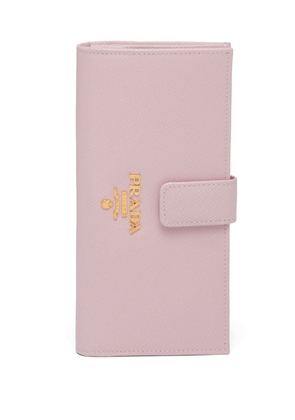 Prada logo-lettering Saffiano wallet - Pink