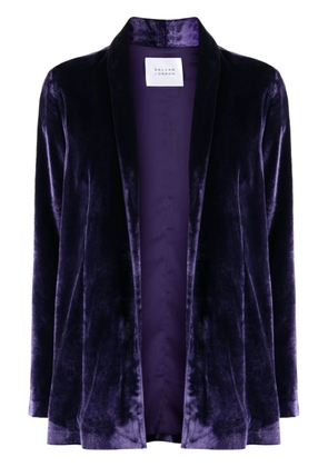 Galvan London Julianne open-front velvet blazer - Purple
