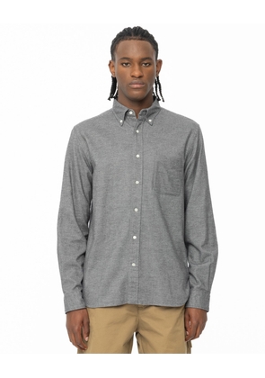 Button Down Flannel Shirt In Grey