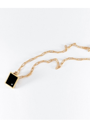 Black Onyx Inlay + Diamond Pendant Necklace