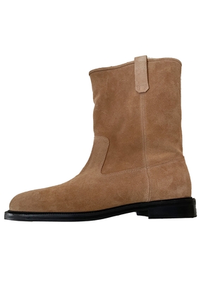 Suede Western Middle Boots - Camel