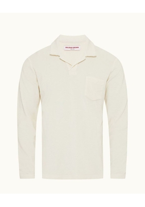Terry Towelling Long Sleeve Polo Shirt