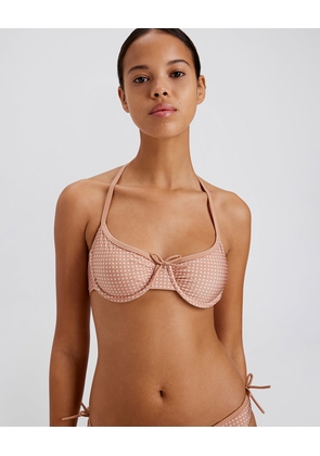 The Sydney Top - Taupe Polka Dot