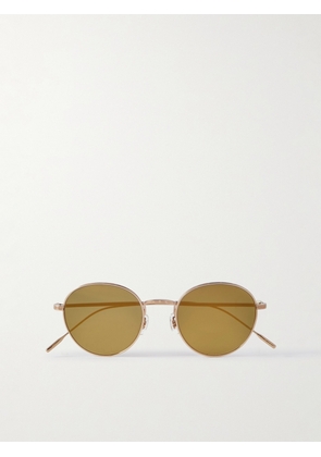 Oliver Peoples - Altair Round-Frame Gold-Tone Polarised Sunglasses - Men - Gold