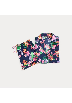 Floral Cotton-Blend Lawn Boxer Sleep Set