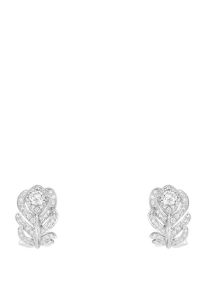 Boucheron White Gold And Diamond Plume De Paon Clip-On Earrings