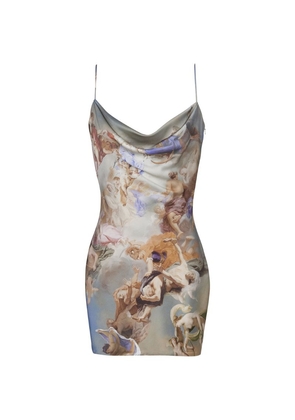 Balmain Renaissance Print Slip Mini Dress