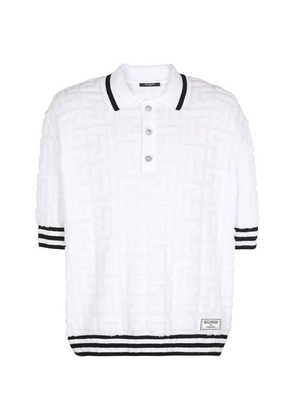 Balmain Jacquard Monogram Polo Shirt