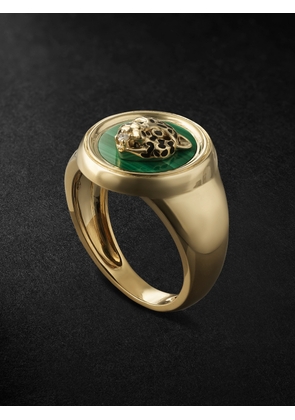 Yvonne Léon - Chevaliere Leopard Gold, Enamel and Multi-Stone Signet Ring - Men - Gold - 9