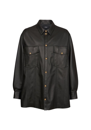 Balmain Leather Overshirt Jacket